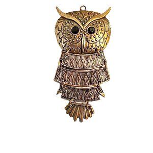 Bronze Colored OWL PENDANT ONLY  Textured Articulated 4” X 2”